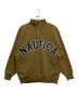 NAUTICA（ノーティカ）の古着「Arch Logo Cadet Collar Fleece Sweatshirt」｜ベージュ