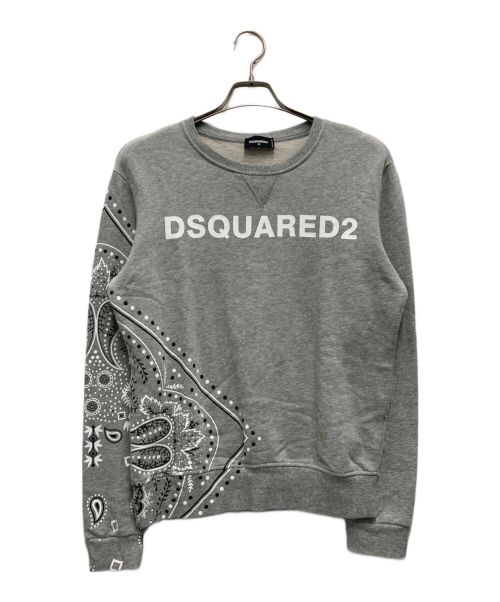 DSQUARED2（ディースクエアード）DSQUARED2 (ディースクエアード) バンダナプリントスウェット グレー サイズ:Mの古着・服飾アイテム