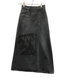 Hysteric Glamour（ヒステリックグラマー）の古着「HYSTERIC GIRLS スリットデニムロングスカート」｜ブラック