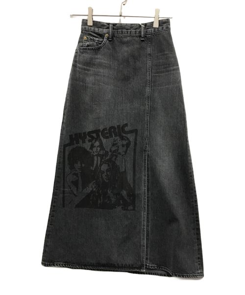 Hysteric Glamour（ヒステリックグラマー）Hysteric Glamour (ヒステリックグラマー) HYSTERIC GIRLS スリットデニムロングスカート ブラック サイズ:W24の古着・服飾アイテム