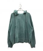 ANCELLMアンセルム）の古着「DAMAGE SWEAT HOODIE EX」｜グリーン