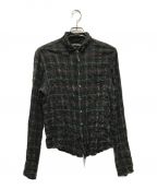 CHROME HEARTSクロムハーツ）の古着「LOOSEENDS LS CHECK SHIRT」｜グリーン×ブラウン