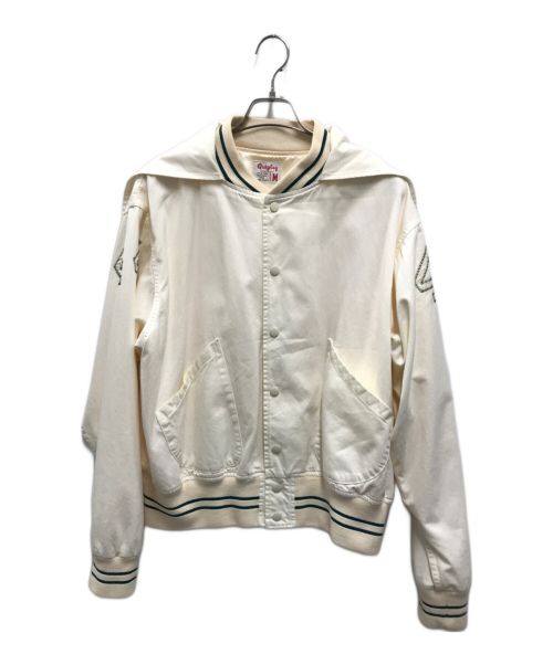 Quigley（キグリー）Quigley (キグリー) COTTON HOOD VARSITY JACKET ホワイト サイズ:Mの古着・服飾アイテム