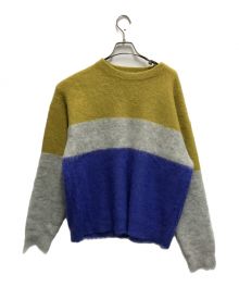 ATELIER BETON（アトリエベトン）の古着「MOHAIR KNIT」｜イエロー×グレー×ブルー