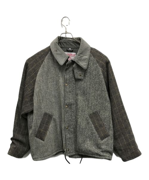 yoused（ユーズド）YOUSED (ユーズド) Harris Tweed (ハリスツイード) ツイードジップアップジャケット グレー サイズ:Sの古着・服飾アイテム