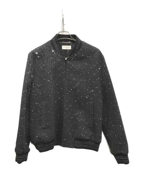 Saint Laurent Paris（サンローランパリ）Saint Laurent Paris (サンローランパリ) SEQUIN BOMBER JACKET ブラック サイズ:54の古着・服飾アイテム