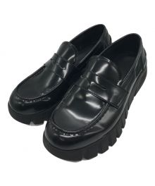 ZARA×vibram（ザラ×ビブラム）の古着「LEATHER LOAFERS」｜ブラック