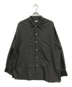 STEVEN ALANスティーブンアラン）の古着「T/C CHECK TRIPLE-STICH CAMP COLLAR SHIRT(ティー シー チェック トリプル ステッチ キャンプ カラー シャツ)」｜ネイビー