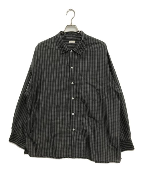 STEVEN ALAN（スティーブンアラン）STEVEN ALAN (スティーブンアラン) T/C CHECK TRIPLE-STICH CAMP COLLAR SHIRT(ティー シー チェック トリプル ステッチ キャンプ カラー シャツ) ネイビー サイズ:XLの古着・服飾アイテム