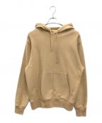 stussyステューシー）の古着「BACK HOOD EMBROIDERED HOODIE(バック フード エンブロイダード フーディ)」｜ベージュ