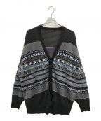 LAD MUSICIANラッドミュージシャン）の古着「SINGLE JQ FAIR ISLE KNIT CARDIGAN」｜ネイビー