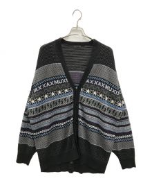 LAD MUSICIAN（ラッドミュージシャン）の古着「SINGLE JQ FAIR ISLE KNIT CARDIGAN」｜ネイビー