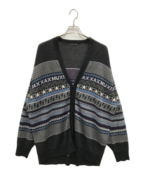 LAD MUSICIAN（ラッドミュージシャン）LAD MUSICIAN (ラッドミュージシャン) SINGLE JQ FAIR ISLE KNIT CARDIGAN ネイビー サイズ:44の古着・服飾アイテム