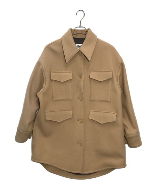 MM6 Maison Margiela（エムエムシックス メゾンマルジェラ）MM6 Maison Margiela (エムエムシックス メゾンマルジェラ) フェルトウール オーバーサイズ シャツジャケット ベージュ サイズ:XSの古着・服飾アイテム