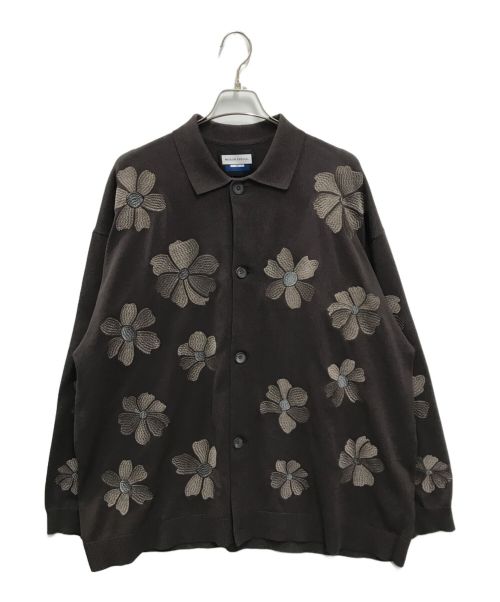 MAISON SPECIAL（メゾンスペシャル）MAISON SPECIAL (メゾンスペシャル) Prime-Over Flower Embroidery Long Sleeve Knit Shirt ブラウン サイズ:2の古着・服飾アイテム