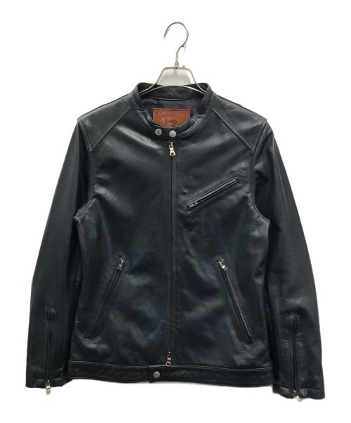 The Duffer of ST.George（ザ ダファーオブセントジョージ）The DUFFER of ST.GEORGE (ザ ダファーオブセントジョージ) INDIGO LABEL SINGLE RIDERS JACKET ネイビー サイズ:Lの古着・服飾アイテム