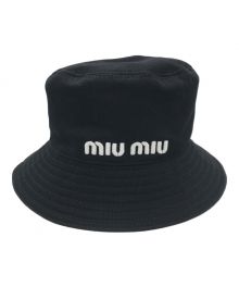 MIU MIU（ミュウミュウ）の古着「ドリル バケットハット」｜ブラック