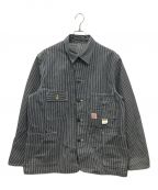 HEADLIGHTヘッドライト）の古着「11oz. HICKORY STRIPE WORK COAT(ヒッコリー ストライプ ワーク コート)」｜ブルー×ホワイト