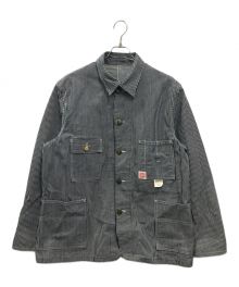 HEADLIGHT（ヘッドライト）の古着「11oz. HICKORY STRIPE WORK COAT(ヒッコリー ストライプ ワーク コート)」｜ブルー×ホワイト