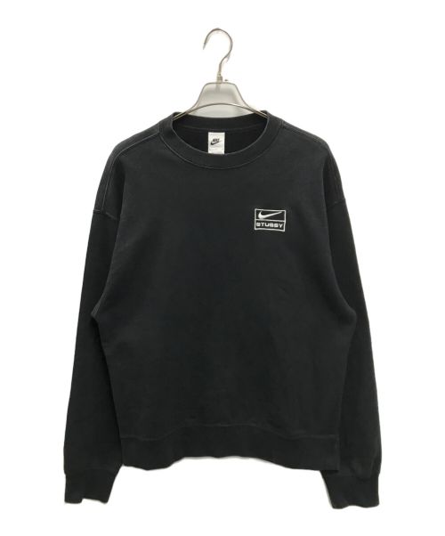 NIKE（ナイキ）NIKE (ナイキ) stussy (ステューシー) Wash Crew Fleece Black(ウォッシュ クルー フリース ブラック) ブラック サイズ:Sの古着・服飾アイテム