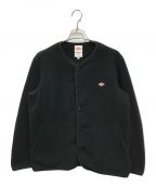 DANTONダントン）の古着「FLEECE COLLARLESS JACKET(フリース カラーレス ジャケット)」｜ブラック