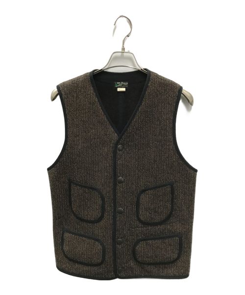 SUGAR CANE（シュガーケーン）SUGAR CANE (シュガーケーン) BEACH CLOTH VEST ブラウン×ブラック サイズ:SIZE 40の古着・服飾アイテム