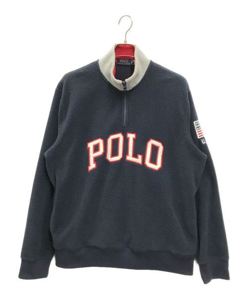 POLO RALPH LAUREN（ポロ・ラルフローレン）POLO RALPH LAUREN (ポロ・ラルフローレン) Men's PO Fleece Jacket(メンズ ピーオー フリース ジャケット) ネイビー サイズ:Lの古着・服飾アイテム