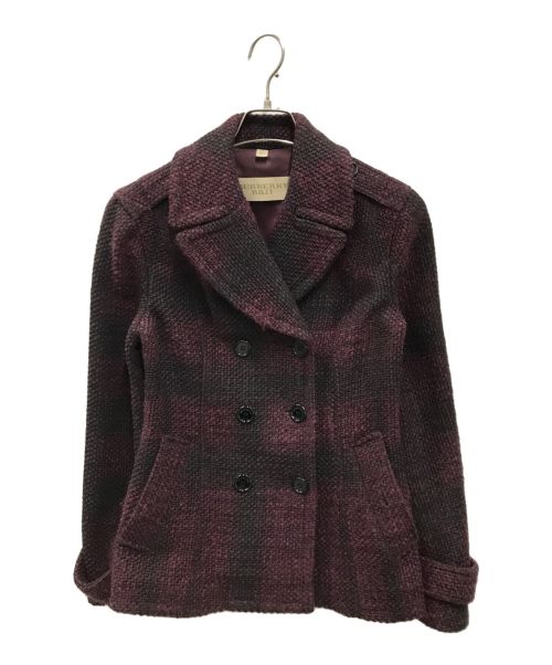 BURBERRY BRIT（バーバリーブリット）BURBERRY BRIT (バーバリーブリット) ツイードPコート レッド サイズ:UK6の古着・服飾アイテム