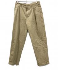 STEVEN ALAN (スティーブンアラン) STRC DRILL 2PLEATED PANTS ベージュ サイズ:L