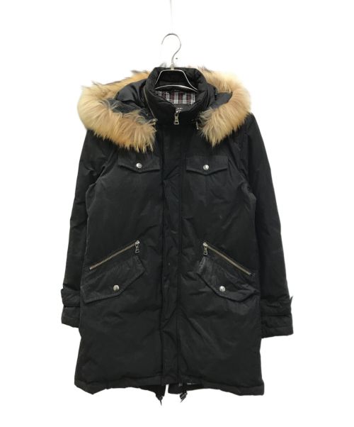 BURBERRY BLACK LABEL（バーバリーブラックレーベル）BURBERRY BLACK LABEL (バーバリーブラックレーベル) ファー付きダウンコート ブラック サイズ:Mの古着・服飾アイテム