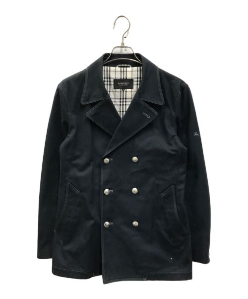 BURBERRY BLACK LABEL（バーバリーブラックレーベル）BURBERRY BLACK LABEL (バーバリーブラックレーベル) ダブルブレステッドピーコート ブラック サイズ:Mの古着・服飾アイテム