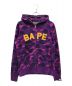 A BATHING APE（アベイシングエイプ）の古着「パープルカモフルジップロゴパーカー」｜パープル