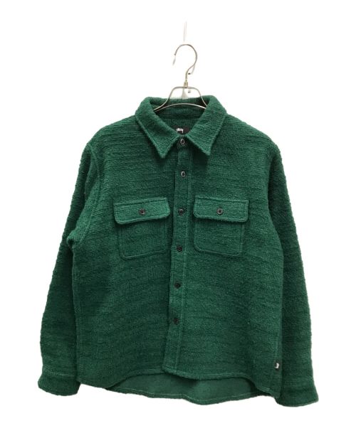 stussy（ステューシー）stussy (ステューシー) BOUCLE WOOL CPO SHIRT グリーン サイズ:Mの古着・服飾アイテム