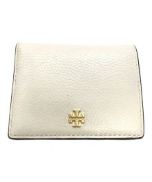 TORY BURCH（トリーバーチ）の古着「BLACK COLOR BLOCK MINI WALLET(ブラック カラー ブロック ミニ ウォレット)」｜ホワイト×ベージュ