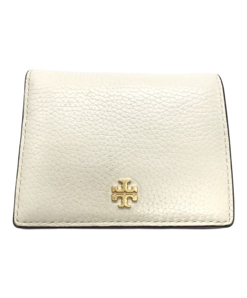 TORY BURCH（トリーバーチ）TORY BURCH (トリーバーチ) BLACK COLOR BLOCK MINI WALLET(ブラック カラー ブロック ミニ ウォレット) ホワイト×ベージュの古着・服飾アイテム