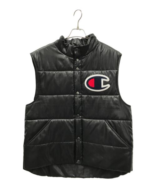 Champion（チャンピオン）Champion (チャンピオン) SUPREME (シュプリーム) Puffy Vest(パフィ ベスト) ブラック サイズ:XLの古着・服飾アイテム