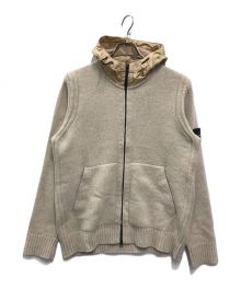 STONE ISLAND（ストーンアイランド）の古着「Lambswool Hooded Cardigan」｜ベージュ