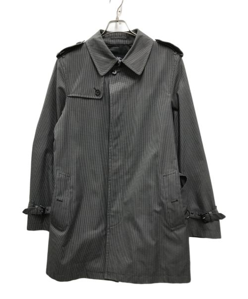 BURBERRY LONDON（バーバリーロンドン）BURBERRY LONDON (バーバリーロンドン) チェックステンカラーコート グレー サイズ:LLの古着・服飾アイテム