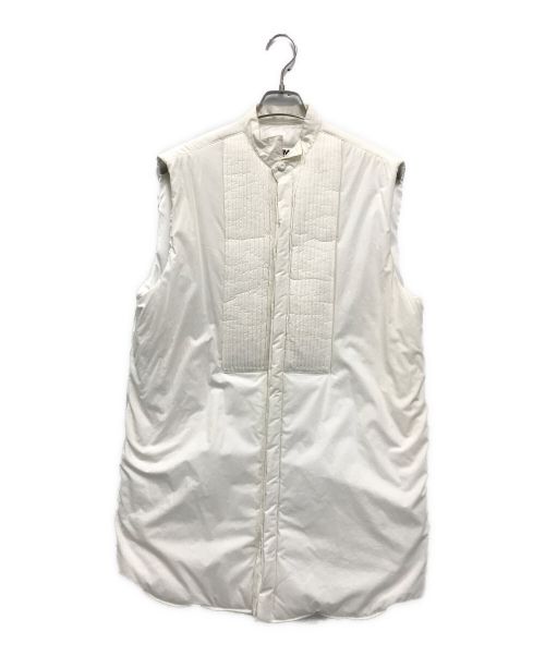 MM6 Maison Margiela（エムエムシックス メゾンマルジェラ）MM6 Maison Margiela (エムエムシックス メゾンマルジェラ) シャツデザインノースリーブ中綿ベスト ホワイト サイズ:36の古着・服飾アイテム