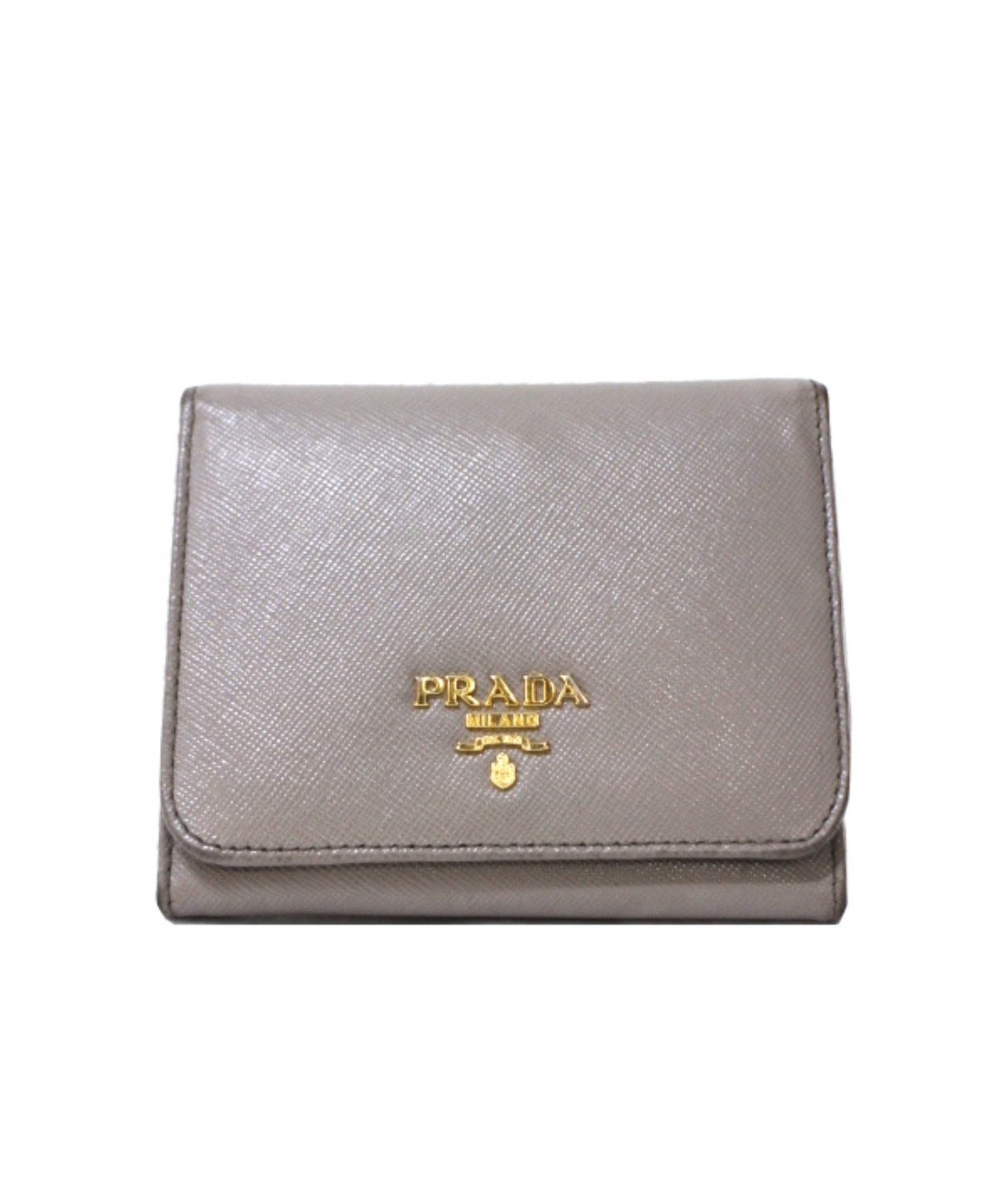 中古・古着通販】PRADA (プラダ) 3つ折りコンパクト財布 ベージュ 1M0176 SAFFIANO METAL イタリア製｜ブランド・古着通販  トレファク公式【TREFAC FASHION】