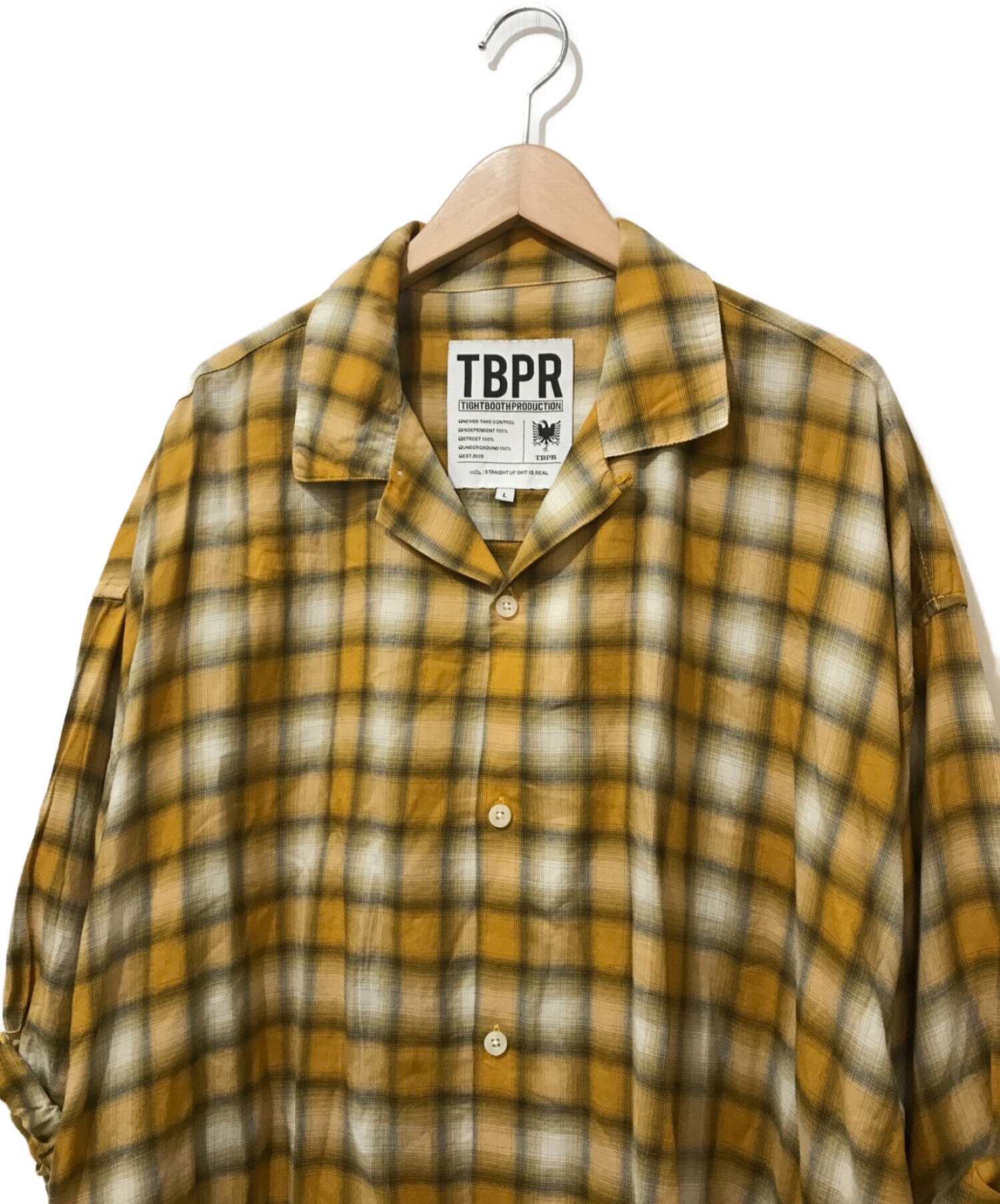 エバニュー TIGHTBOOTH PLAID ROLL UP SHIRT ブラウン