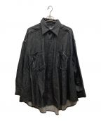 LIMI feuリミフゥ）の古着「カッティングデザインデニムシャツ」｜ブラック
