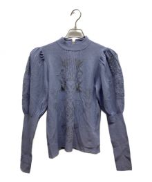 Ameri（アメリ）の古着「UND FLORAL KNIT JACQUARD TOP」｜パープル