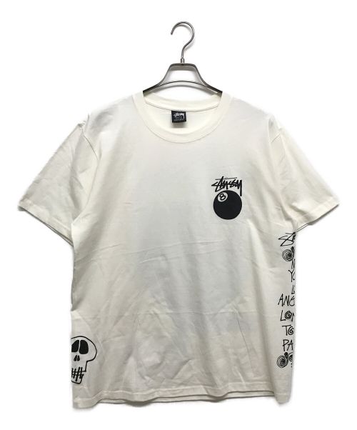 stussy（ステューシー）stussy (ステューシー) Test Strike Pigment Dyed Tee ホワイト サイズ:Lの古着・服飾アイテム