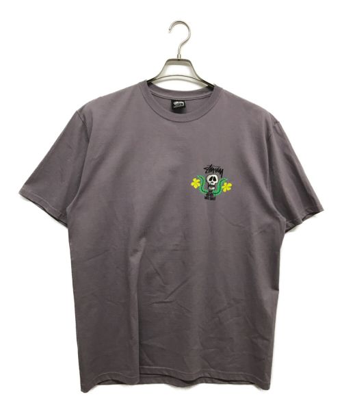 stussy（ステューシー）stussy (ステューシー) SKULL CREST Tee パープル サイズ:Lの古着・服飾アイテム