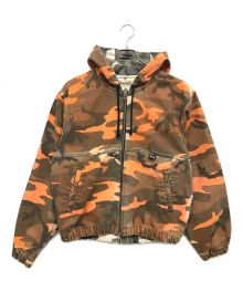 stussy（ステューシー）の古着「SPRAY DYE HOODED WORK JACKET」｜オレンジ