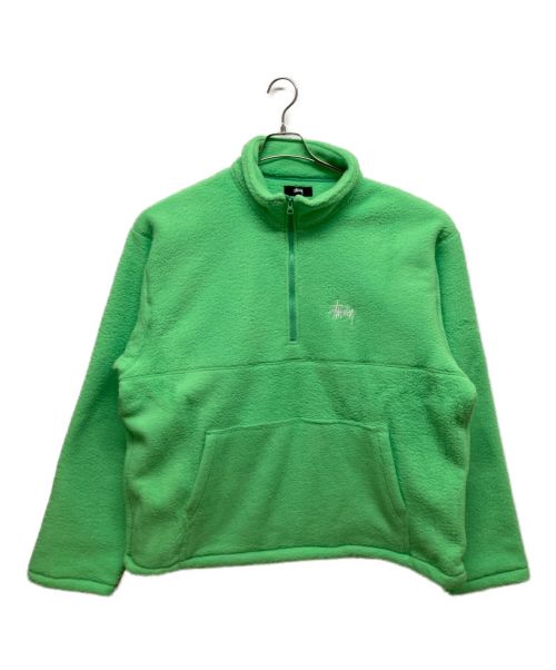 stussy（ステューシー）stussy (ステューシー) HALF ZIP MOCK NECK 黄緑 サイズ:XLの古着・服飾アイテム