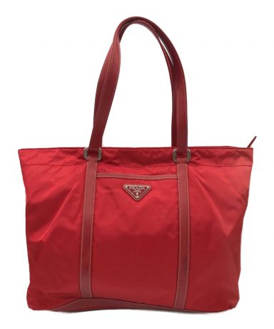 【中古・古着通販】PRADA (プラダ) トートバッグ レッド｜ブランド