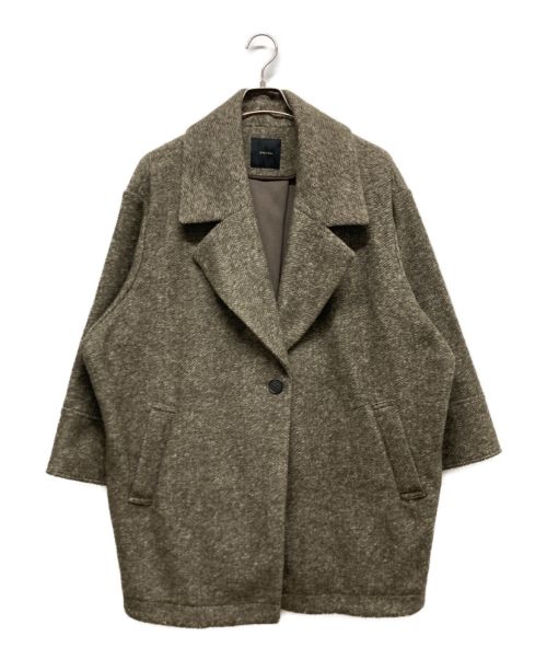 Spick and Span（スピックアンドスパン）Spick and Span (スピックアンドスパン) Wスライバーヘリンボーンミドルコート ブラウン サイズ:38の古着・服飾アイテム