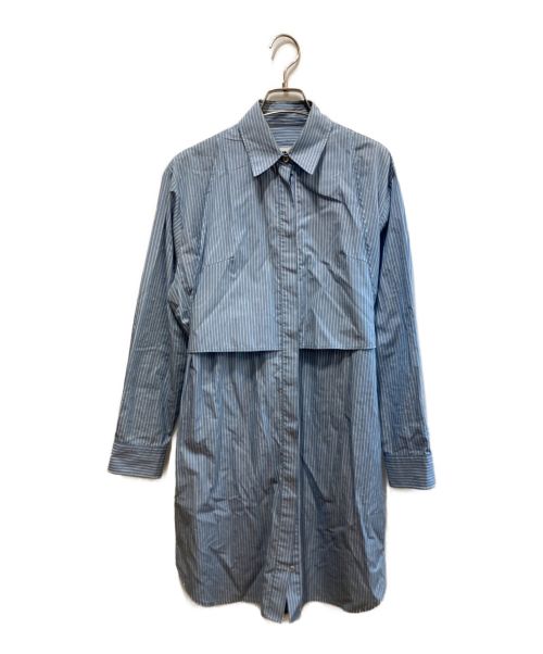 MM6 Maison Margiela（エムエムシックス メゾンマルジェラ）MM6 Maison Margiela (エムエムシックス メゾンマルジェラ) ストライプシャツワンピース スカイブルー サイズ:38の古着・服飾アイテム